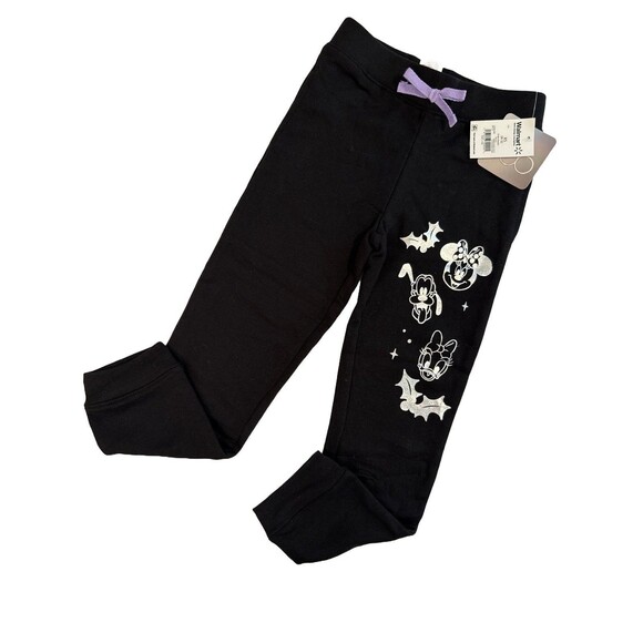 Disney Minnie Mouse & Friends Girls Black Jogger Pants XS (4-5) New with Tags - Picture 1 of 4